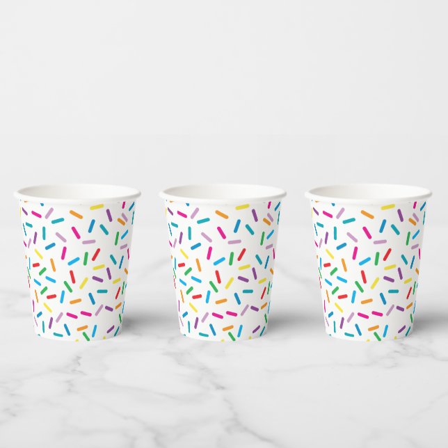Farbenfrohe Regenbogensprinklen Muster Pappbecher (Multi)
