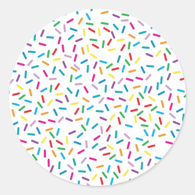 Farbenfrohe Regenbogensprinklen Muster Runder Aufkleber (Vorderseite)