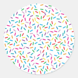 Farbenfrohe Regenbogensprinklen Muster Runder Aufkleber
