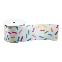 Farbenfrohe Regenbogensprinklen Muster Satinband