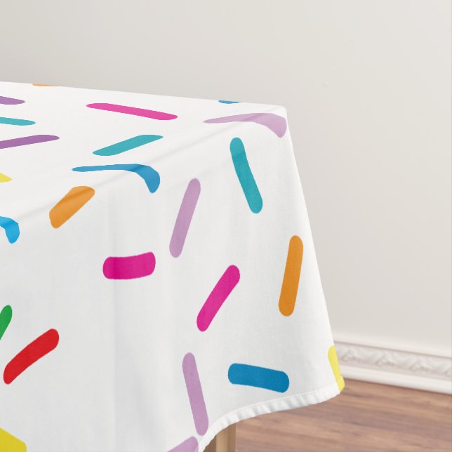 Farbenfrohe Regenbogensprinklen Muster Tischdecke (Beispiel)