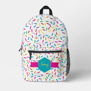 Farbenfrohe Regenbogensprinklen zurück zur Schule Bedruckter Rucksack