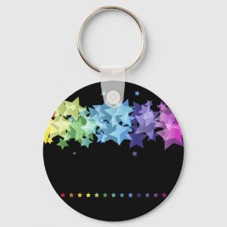 Farbenfrohe Regenbogenstars Schlüsselanhänger