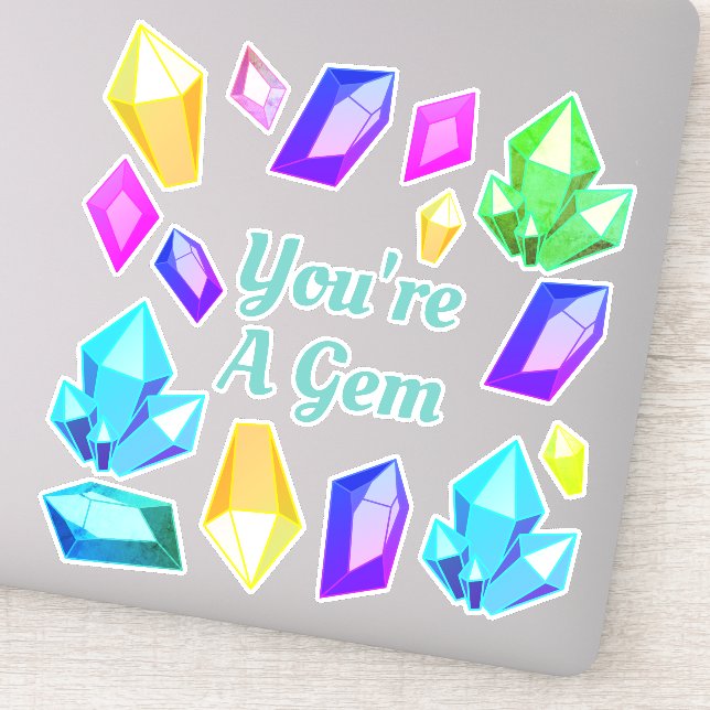 Farbenfrohe Regenbogensteine Geodes Sie sind ein S Aufkleber (Detail)