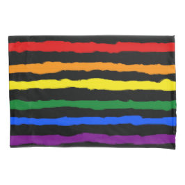 Farbenfrohe Regenbogenstreifen auf beliebig farbig Kissenbezug