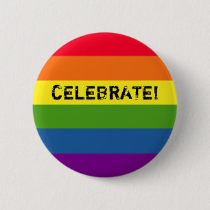 Farbenfrohe Regenbogenstreifen Button