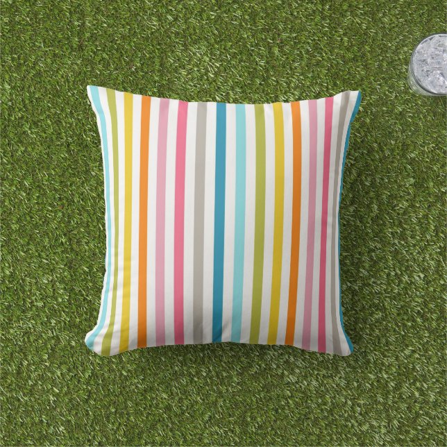 Farbenfrohe Regenbogenstreifen Kissen (Golfball-Marker)