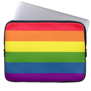 Farbenfrohe Regenbogenstreifen Laptopschutzhülle