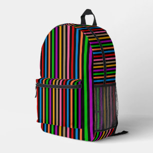 Farbenfrohe Regenbogenstreifen Linien Design - Sch Bedruckter Rucksack