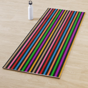 Farbenfrohe Regenbogenstreifen Linien Design - Sch Yogamatte