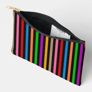 Farbenfrohe Regenbogenstreifen Linien Design - Sch Zubehörtasche