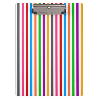 Farbenfrohe Regenbogenstreifen-Linien-Design - Wei Klemmbrett