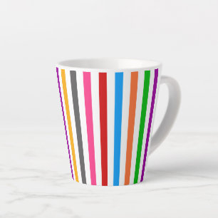 Farbenfrohe Regenbogenstreifen Linien Design - Wei Milchtasse