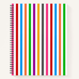 Farbenfrohe Regenbogenstreifen-Linien-Design - Wei Notizbuch
