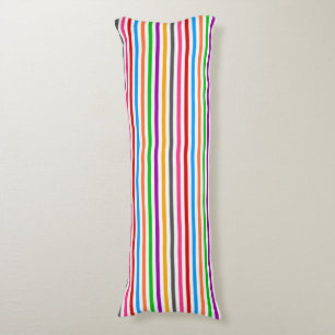 Farbenfrohe Regenbogenstreifen Linien Design - Wei Seitenschläferkissen