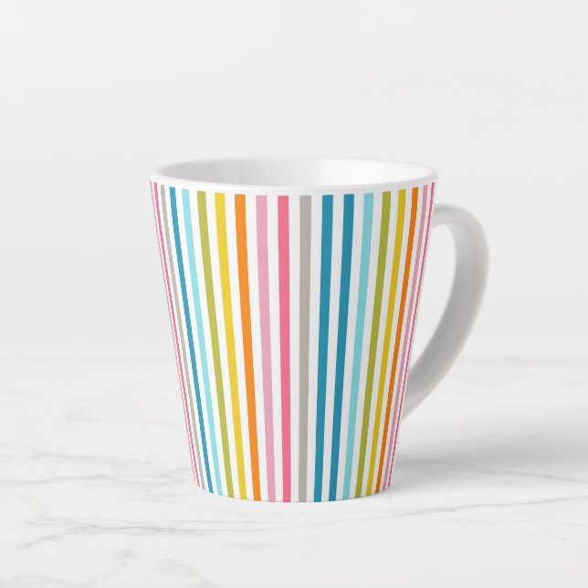 Farbenfrohe Regenbogenstreifen Milchtasse (Rechte Ecke)
