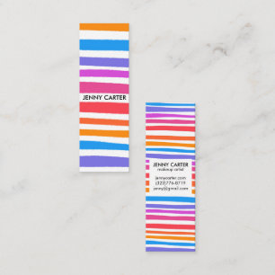 Farbenfrohe Regenbogenstreifen Minimalistische Coo Mini Visitenkarte