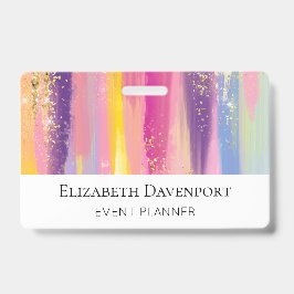 Farbenfrohe Regenbogenstreifen mit Imitaten Gold G Ausweis