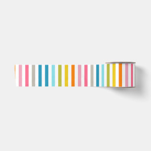 Farbenfrohe Regenbogenstreifen Satinband