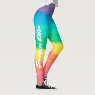 Farbenfrohe Regenbogenstreifen Summer Vibes Leggings