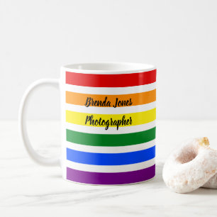 Farbenfrohe Regenbogenstreifen Vorlage für Fotogra Kaffeetasse