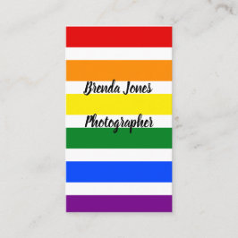 Farbenfrohe Regenbogenstreifen Vorlage für Fotogra Visitenkarte