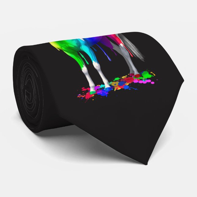 Farbenfrohe Regenbogentropfen Krawatte (Gerollt)
