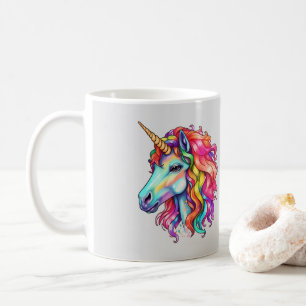 farbenfrohe Regenbogenunicorn Kaffeetasse