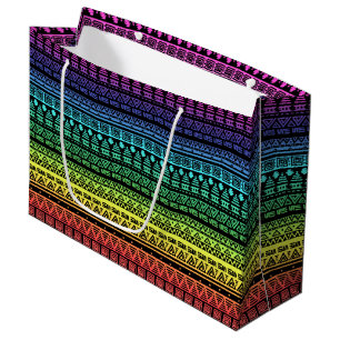 Farbenfrohe Regenbogenverzierung Große Geschenktüte