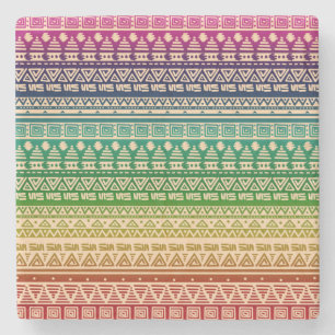 Farbenfrohe Regenbogenverzierung Steinuntersetzer