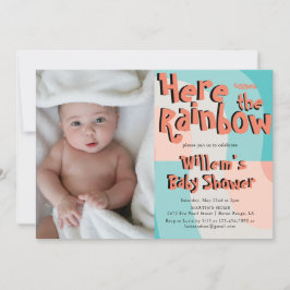 Farbenfrohe Regenbogenwelle Abstraktes Foto Kinder Einladung