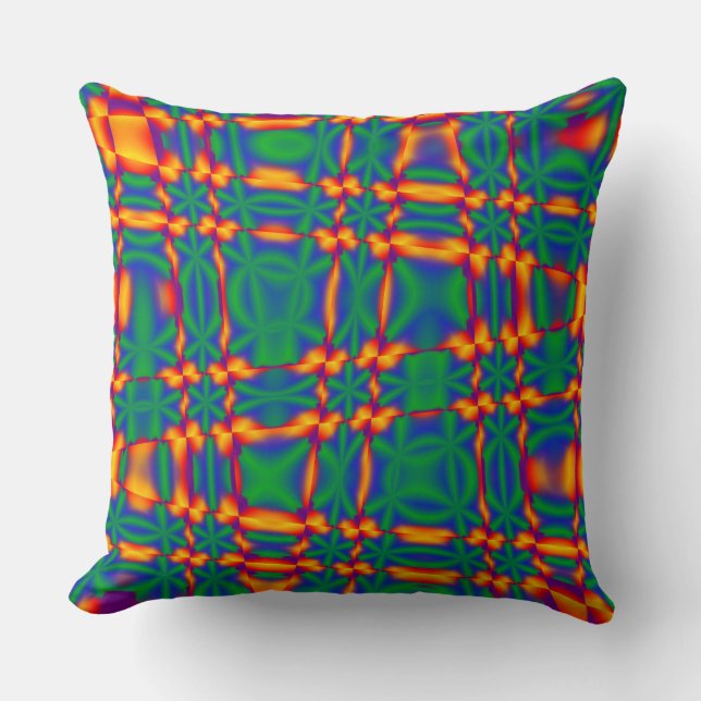 Farbenfrohe Regenbogenwellen Rot Blau Grünes Sofa  Kissen (Vorderseite)