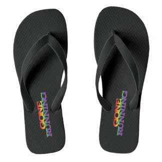 Farbenfrohe Regenbogenwirkung, die Text ausführt Flip Flops