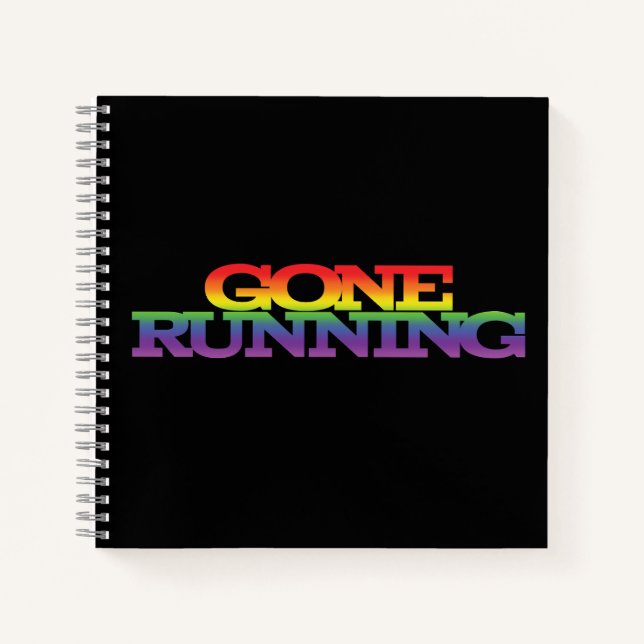Farbenfrohe Regenbogenwirkung, die Text ausführt Notizbuch (Vorderseite)