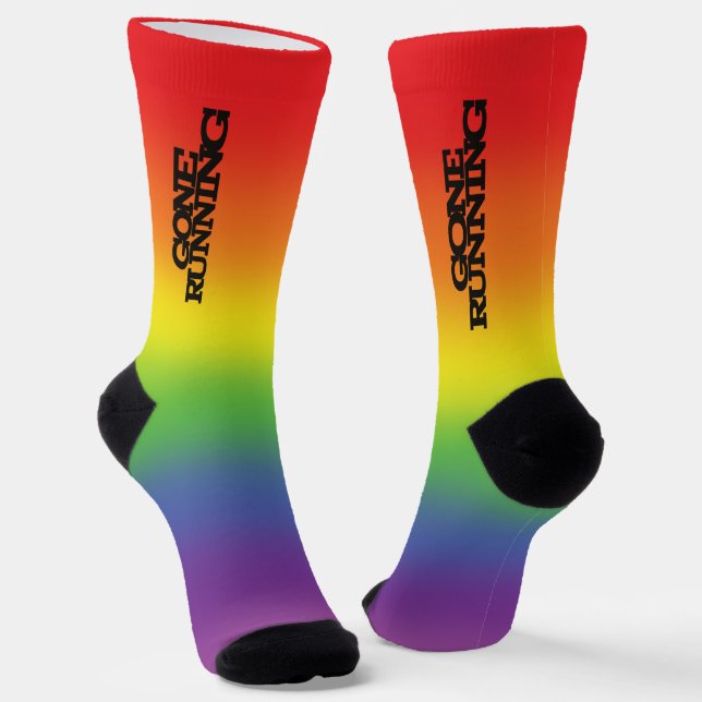Farbenfrohe Regenbogenwirkung Gone mit Textsocken Socken (Gewinkelt)