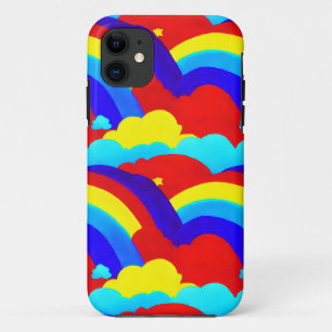 Farbenfrohe Regenbogenwolken Kindermuster Case-Mate iPhone Hülle