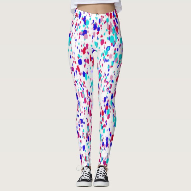 Farbenfrohe Regenmuster Leggings (Vorderseite)