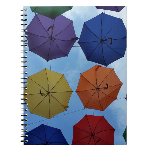 Farbenfrohe Regenschirme Notizblock (Vorderseite)