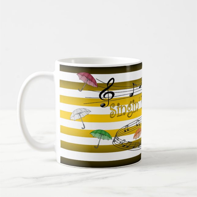 Farbenfrohe Regenschirme ~ Singin" im Regen ~ Musi Kaffeetasse (Links)