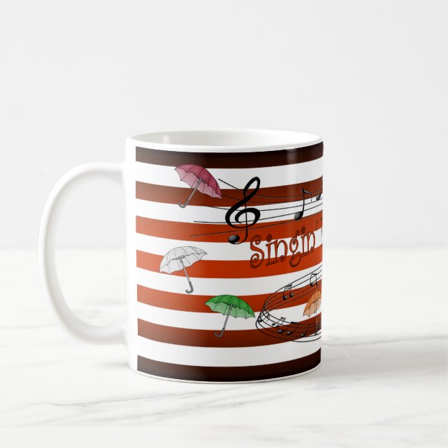 Farbenfrohe Regenschirme ~ Singin" im Regen ~ Musi Kaffeetasse (Links)