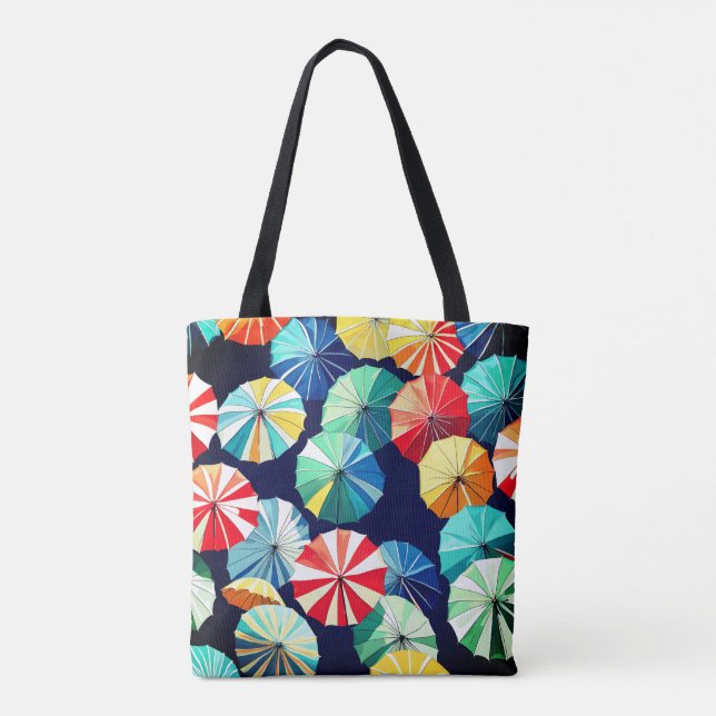Farbenfrohe Regenschirme Tasche (Rückseite)