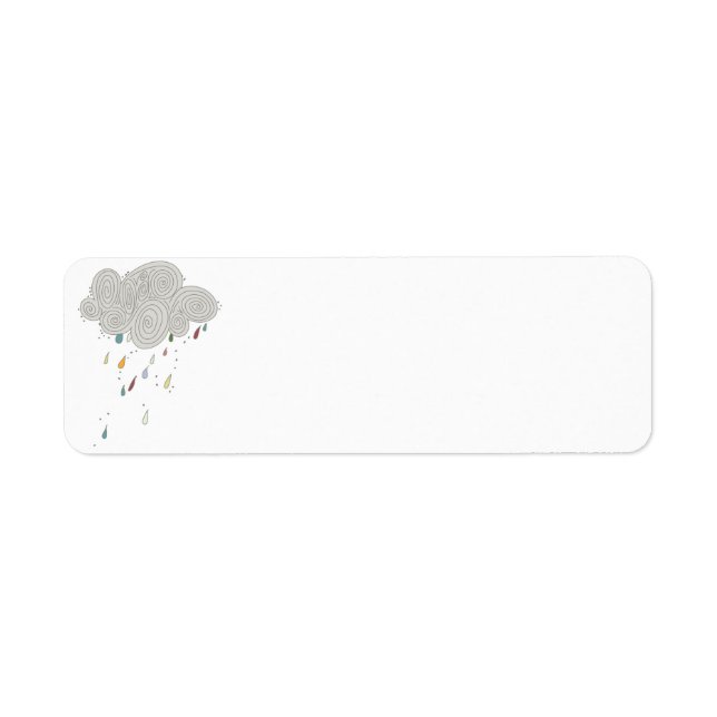 Farbenfrohe Regenwolke-Rücksendeadressen-Aufkleber (Vorne)