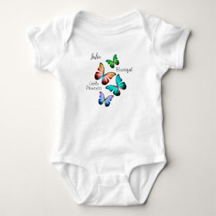 Farbenfrohe Reiche Morpho Blauer Regenbogen Schmet Baby Strampler