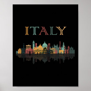 Farbenfrohe Reisen durch Italien Familie Shirt Eur Poster