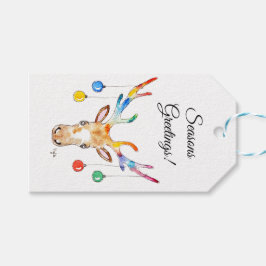 Farbenfrohe Rentiere Geschenkanhänger