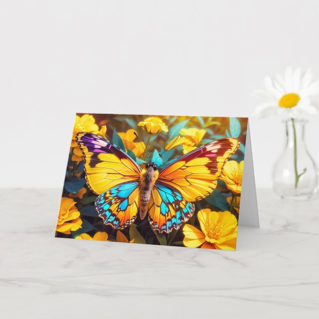 Farbenfrohe Restbutterfly zum Geburtstag Karte (Kleine Pflanze)