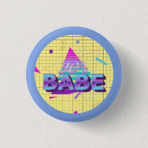 Farbenfrohe Retro 90er Babe Button