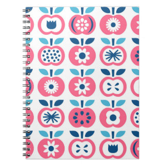 Farbenfrohe Retro Apple Nahtloses Muster Notizblock