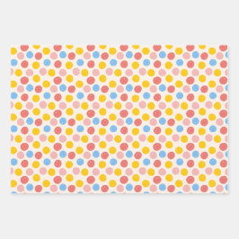 Farbenfrohe Retro ästhetische Lächelwand Geschenkpapier Set