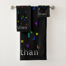 Farbenfrohe Retro Block Puzzle Game Gaming Badhandtuch Set